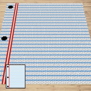 Notizbuch Papier Druck Graph + Schrift Muster Für C2C & Tapisserie häkeln | Back To Scool Geschenk, C2C Notebook Seite Decke Graphen Studenten Geschenk