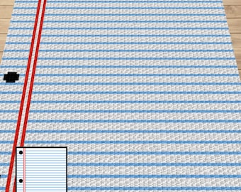 Notebook Paper Crochet Pattern | C2C, Tapestry Blanket Graph (PDF)