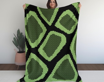 Snake Print Crochet Pattern – C2C Animal Afghan, Reptile Scales Graphgan (PDF Pattern)