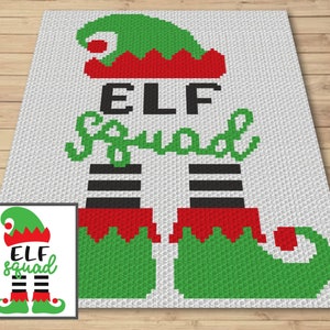 Christmas Elf Squad Graph and Pattern C2C & Tapestry Crochet - Holiday C2C Graphgans - Crochet Elf Patterns - C2C Christmas Elf Blanket Gift