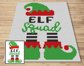 Christmas Elf Squad Graph and Pattern C2C & Tapestry Crochet - Holiday C2C Graphgans - Crochet Elf Patterns - C2C Christmas Elf Blanket Gift