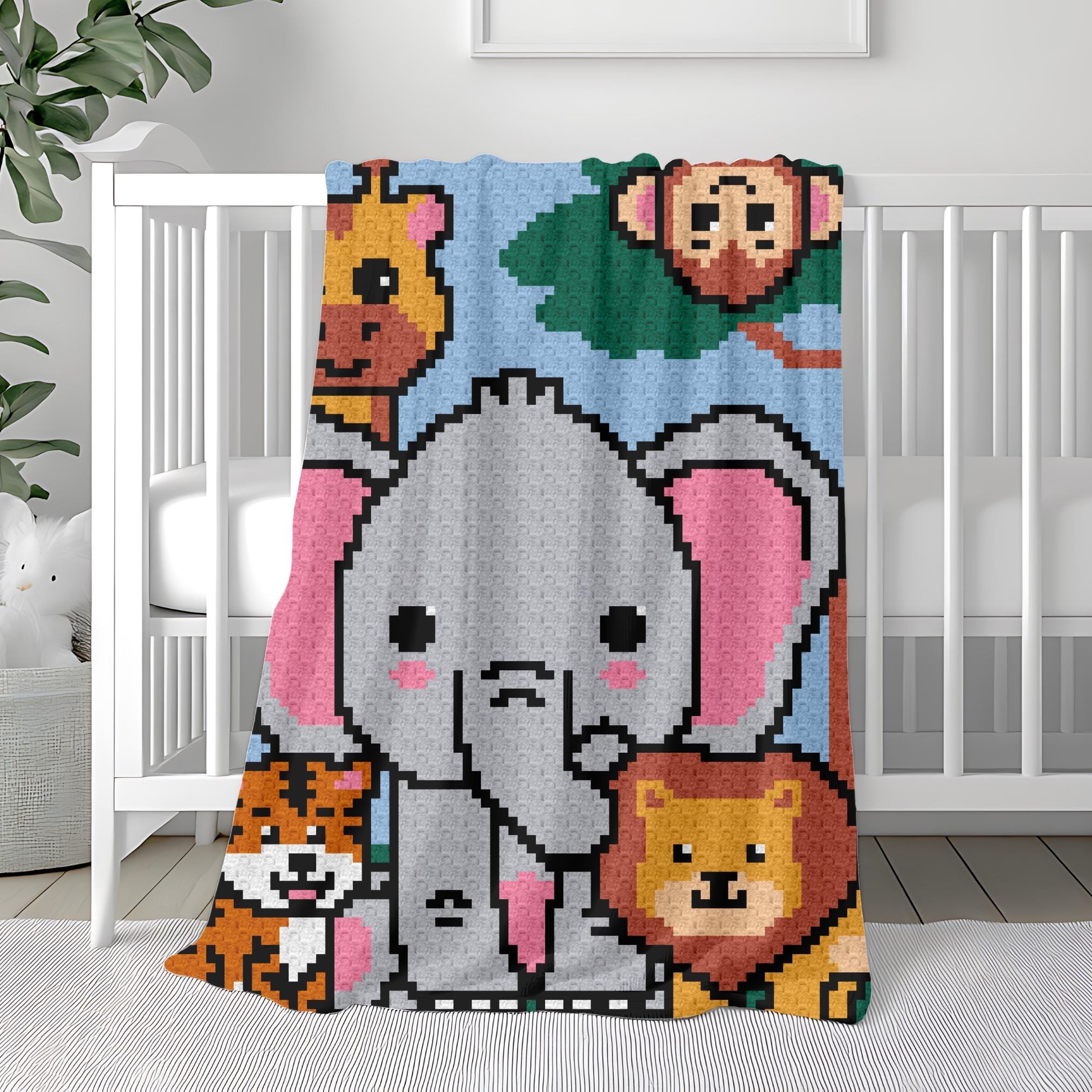 Jungle Animals Crochet Baby Blanket Pattern | C2C Graph (PDF Pattern ...