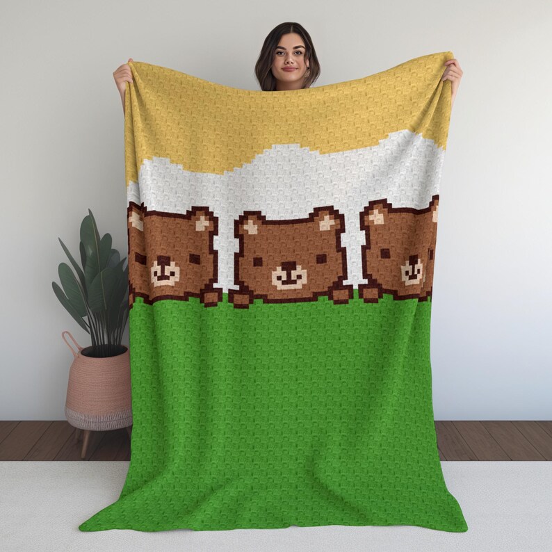 Teddy Bear Baby Blanket Crochet Pattern | Woodland Nursery Graphgan ...