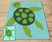 Sea Turtle Graph and Pattern C2C & Tapestry Crochet - Turtle C2C Graphgan Crochet Turtle Blanket - Crochet Sea Animals C2C Baby Blanket Gift