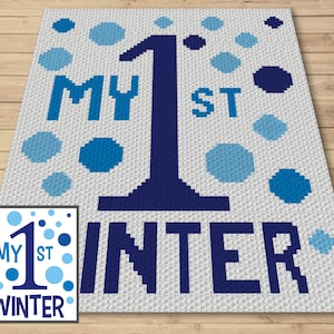 My First Winter Graph and Pattern C2C & Tapestry Crochet - Baby First Snow Graphgan Crochet C2C Winter Blanket - C2C Snow Blanket Gift Baby