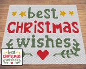 Best Christmas Wishes Graph and Pattern C2C & Tapestry Crochet - Christmas C2C Graphgan Winter Blankets - C2C Christmas Family Blanket Gifts