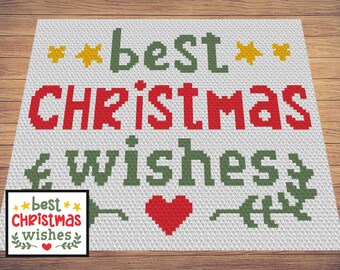 Christmas Wishes Crochet Blanket Pattern - C2C Graph (PDF Pattern)