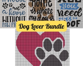 Dog Quotes Crochet Blanket Pattern Bundle (PDF)