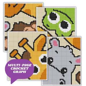 Safari Animal Crochet Blanket Pattern – C2C Graph, Jungle Baby Afghan ...