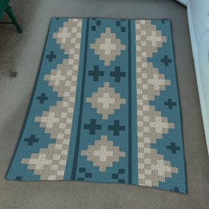 Folk Art Geometric Print by Magic Yarn Pixels