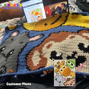 Safari Animal Crochet Blanket Pattern – C2C Graph, Jungle Baby Afghan ...