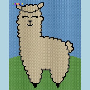 Cute Baby Llama Graph Written Pattern For C2C & Tapestry Crochet C2C Llama Crochet Pattern Animal Crochet Blanket Baby Shower Gift image 4