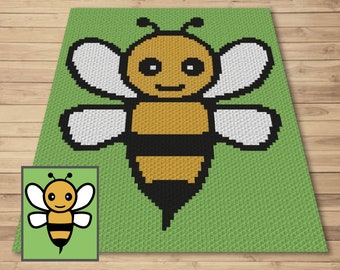 Summer Bee Crochet Blanket Pattern – C2C Graphgan (PDF Pattern)