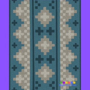 Folk Art Geometric Print by Magic Yarn Pixels