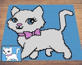 Baby Girl Kitty Cat Graph + Written Pattern For C2C & Tapestry Crochet - Cat C2C Graphgan - Cat C2C Crochet Blanket - Kitty Baby Gift Afghan