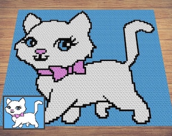 Haakpatroon Baby Kitty Cat – C2C-grafiekdeken (pdf-patroon)