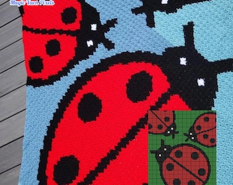 Ladybug Blanket Crochet Pattern – C2C Graph, Tapestry (PDF Pattern)