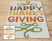 Happy Thanksgiving Wish Graph and Pattern C2C & Tapestry Crochet -Thanksgiving Graphgan C2C Fall Blanket Gift- Thanksgiving Crochet Blanket