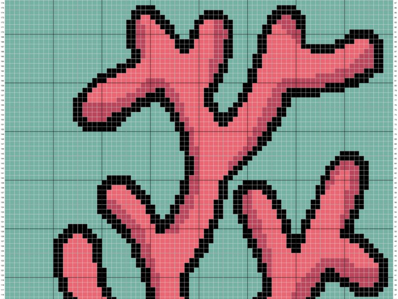 Patterns For Graphgans Marine Coral Graph + Written Pattern for C2C & Tapestry Crochet - Coral ...