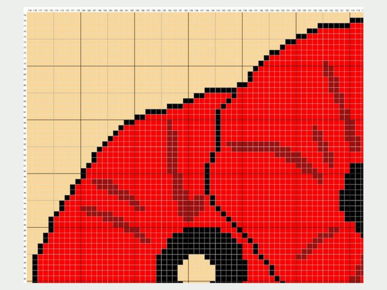 Graph Paper Poppy Poppy Flowers Graph + Written Pattern for C2C & Tapestry Crochet - C2C ...