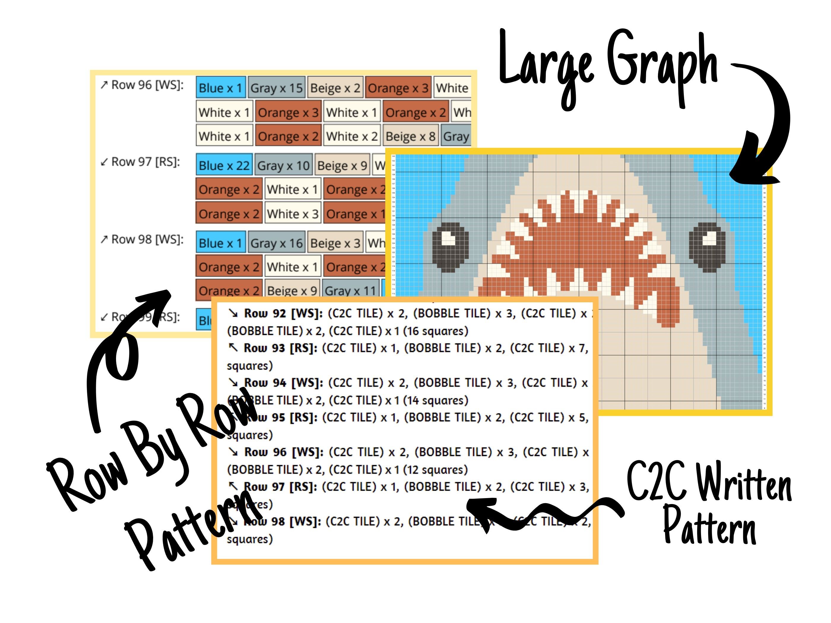 Baby Shark C2C Crochet Blanket Pattern – Sea Fish Graphgan (PDF Pattern ...