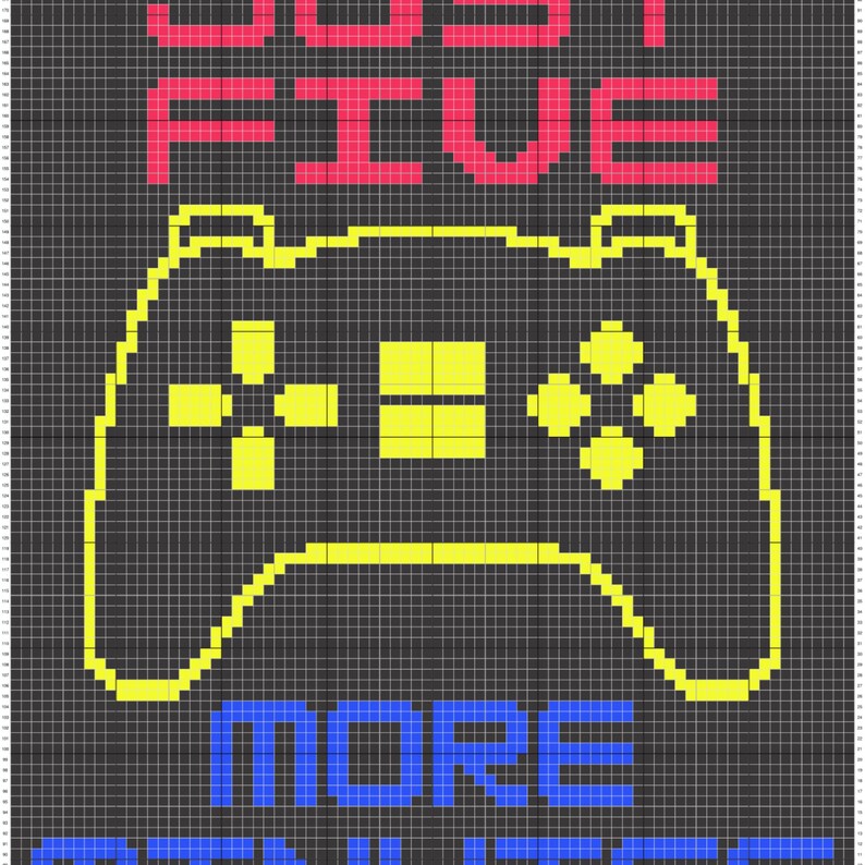 Gamer Blanket Crochet Pattern – Just Five More Minutes C2C (PDF Pattern ...