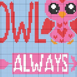 Owl Always Love You Graph Written Pattern For C2C & Tapestry Crochet Love Quote Crochet Pattern Owl C2C Baby Blanket Baby Shower Gift image 4