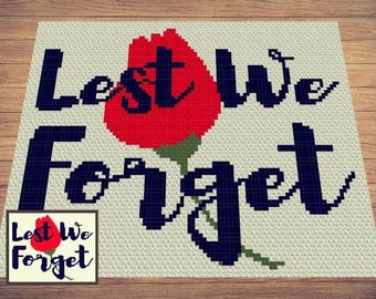 Lest We Forget Poppy Graph + Written Pattern For C2C & Tapestry Crochet - Poppy C2C Crochet Pattern - Crochet Blanket - Poppy Afghan Chart