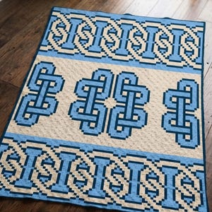 Viking Knot Blanket Pattern PDF | C2C Celtic Knot Afghan | Norse Geometric Home Decor | Graph & Written Instructions
