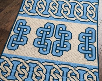 Viking Knot Blanket Pattern PDF | C2C Celtic Knot Afghan | Norse Geometric Home Decor | Graph & Written Instructions