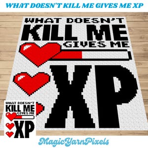 Gamer Crochet Blanket Pattern | What Doesn't Kill Me Gives Me XP (PDF Pattern)