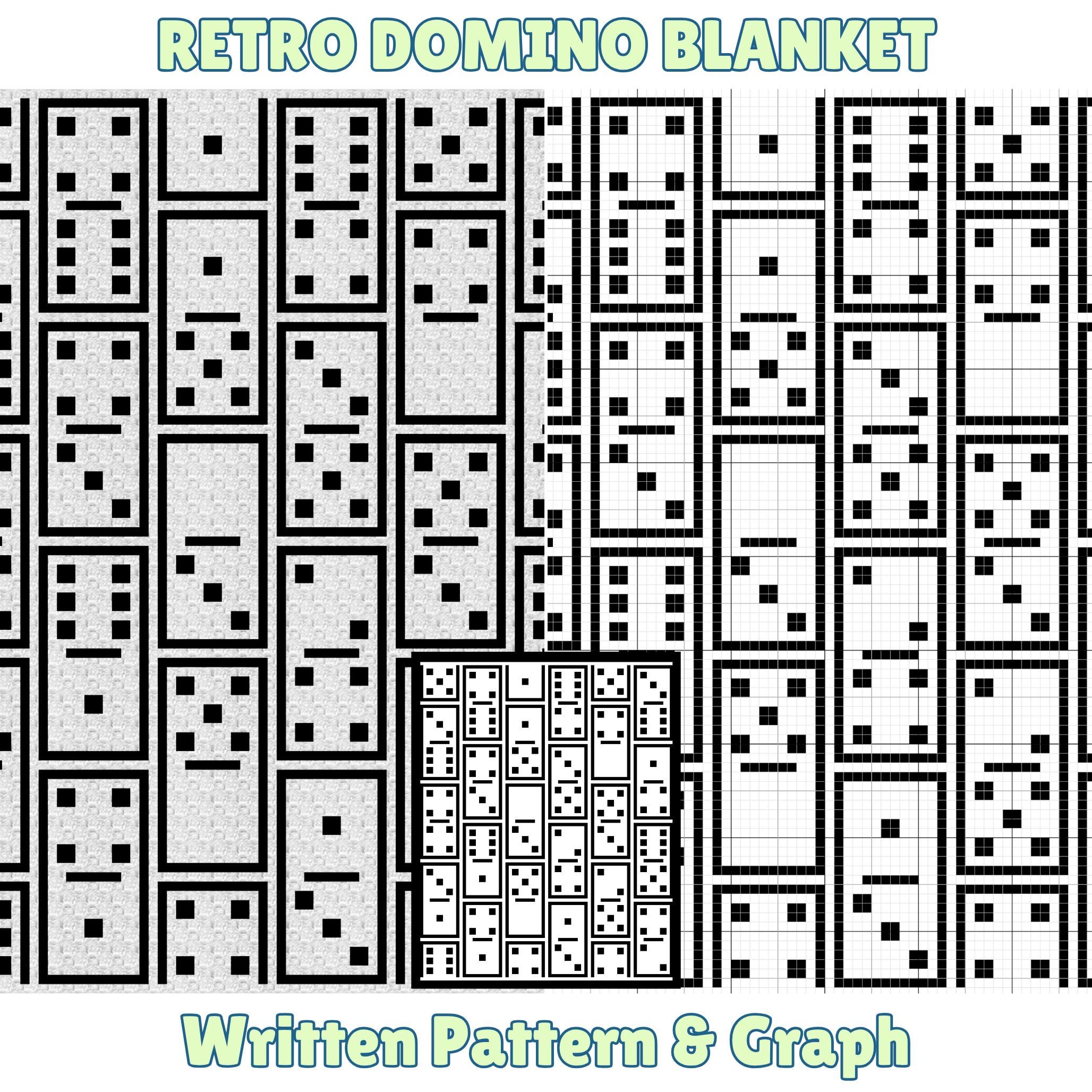 Retro Domino Crochet Blanket Pattern | Gamer Black & White Afghan | C2C ...