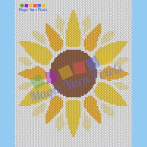 Summer Sunflower Graph and Pattern C2C & Tapestry Crochet Sunflower Graphgan Crochet Sunflower Blanket Flower C2C Pattern Blanket Gift image 5