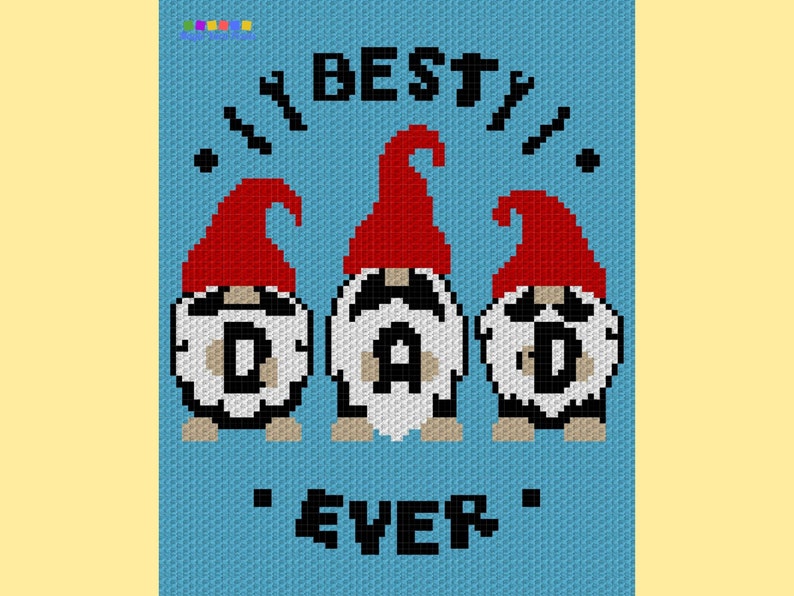 Best Dad Ever Graph Written Pattern For C2C & Tapestry Crochet Crochet Dad C2C Pattern Dad Crochet Blanket Fathers Day Blanket Gift image 4