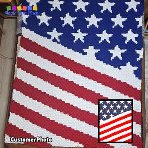 American Flag Crochet Blanket Pattern | Patriotic Graphghan (PDF Pattern)