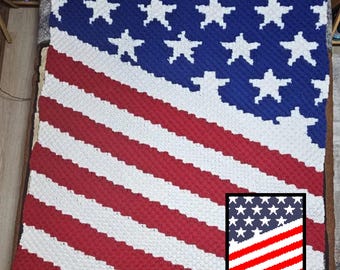 Schema per coperta all'uncinetto con bandiera americana / Patriotic Graphghan (schema PDF)