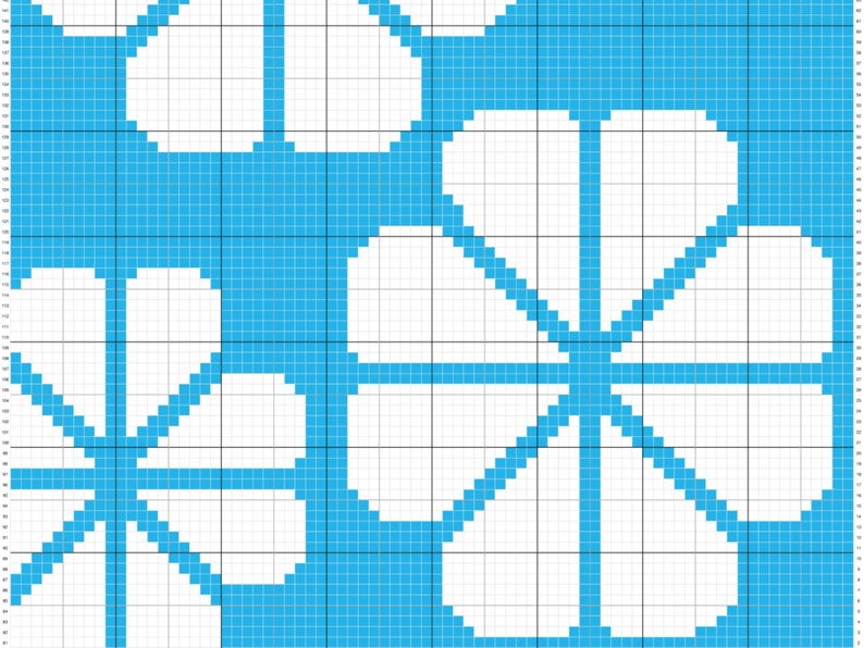 Abstract Daisy Print Graph and Pattern C2C & Tapestry Crochet Flower C2C Throw Graphgan Crochet Daisy Blanket C2C Daisy Blankets Crochet image 4