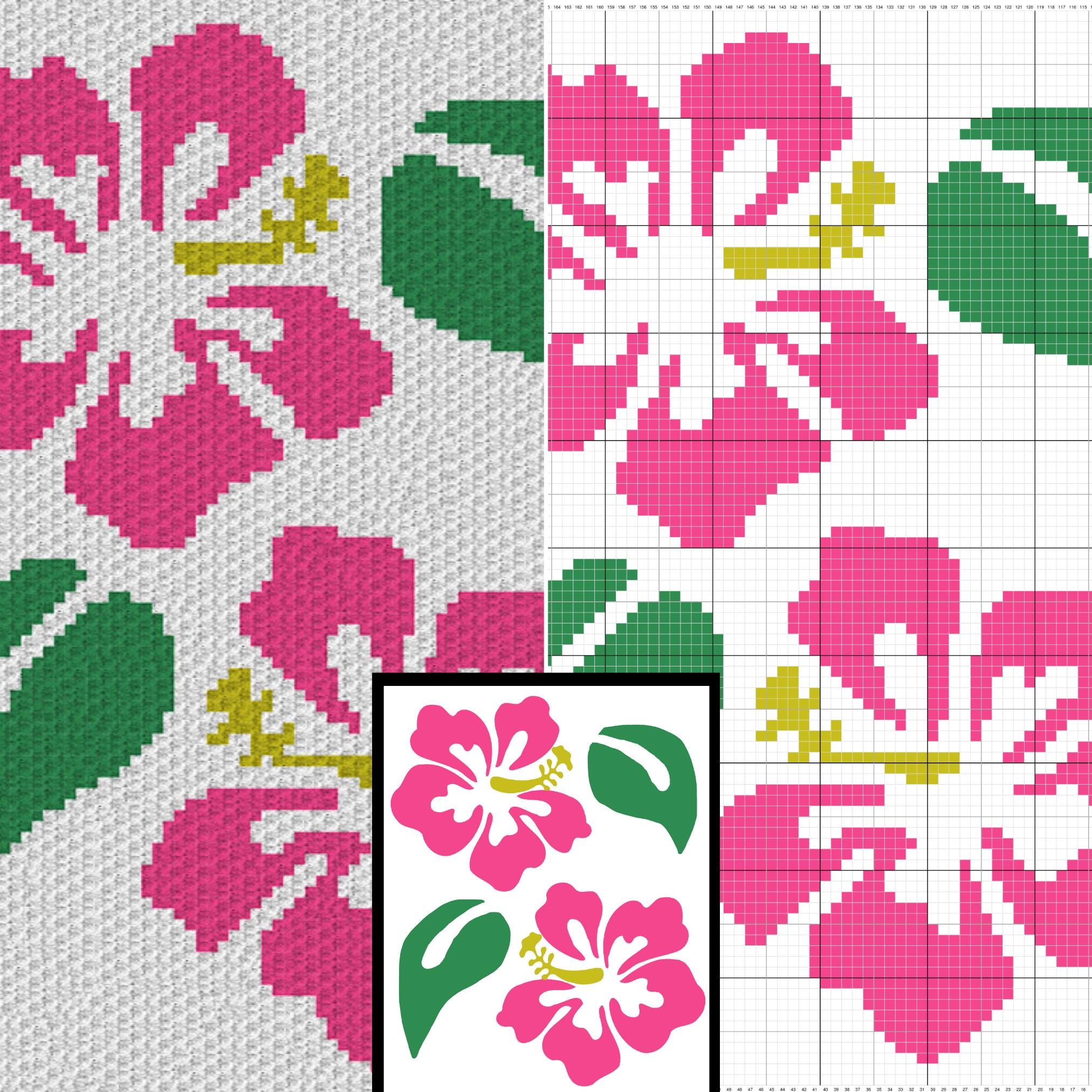 Flower Graphgan Pattern Pink Hawaiian Hibiscus Flower Crochet Pattern – C2C Graphgan (PDF) - Etsy