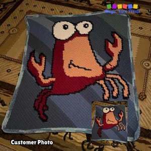 Happy Crab Crochet Graph Pattern – C2C Blanket, Tapestry, Ocean Theme (PDF Pattern)