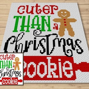 Cuter Than A Christmas Cookie Graph + Written Pattern For C2C & Tapestry - Gingerbread C2C Crochet Pattern - Christmas Crochet Blanket Gift