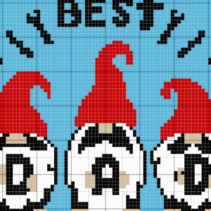 Best Dad Ever Graph Written Pattern For C2C & Tapestry Crochet Crochet Dad C2C Pattern Dad Crochet Blanket Fathers Day Blanket Gift image 5