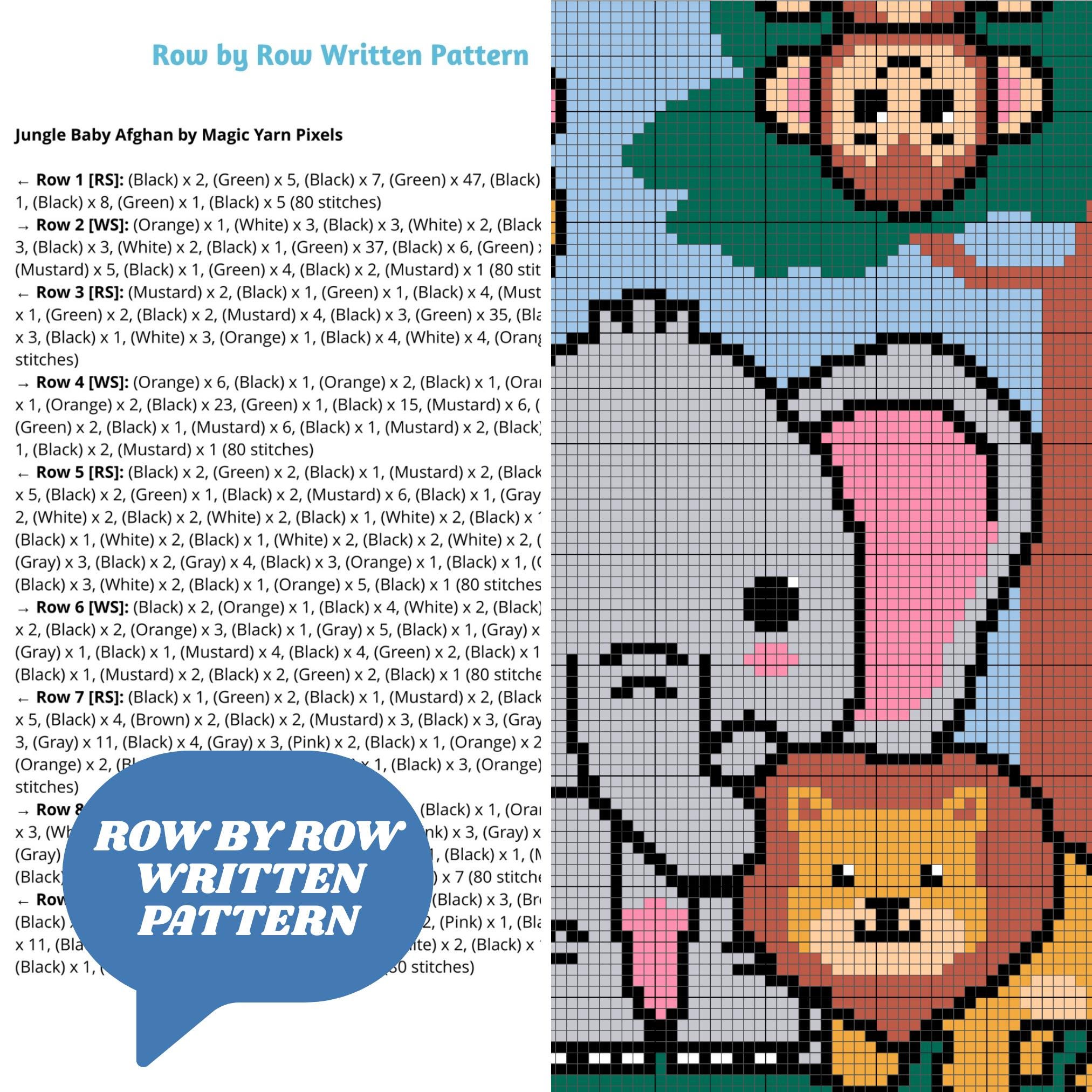 Jungle Animals Crochet Baby Blanket Pattern | C2C Graph (PDF Pattern ...