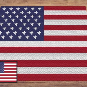 USA Flag Graph + Written Pattern For C2C Tapestry Crochet - Patriotic C2C Crochet Pattern - USA Crochet 4th of July Blankets - Flag Blankets