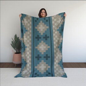 Folk Art Geometric Print by Magic Yarn Pixels