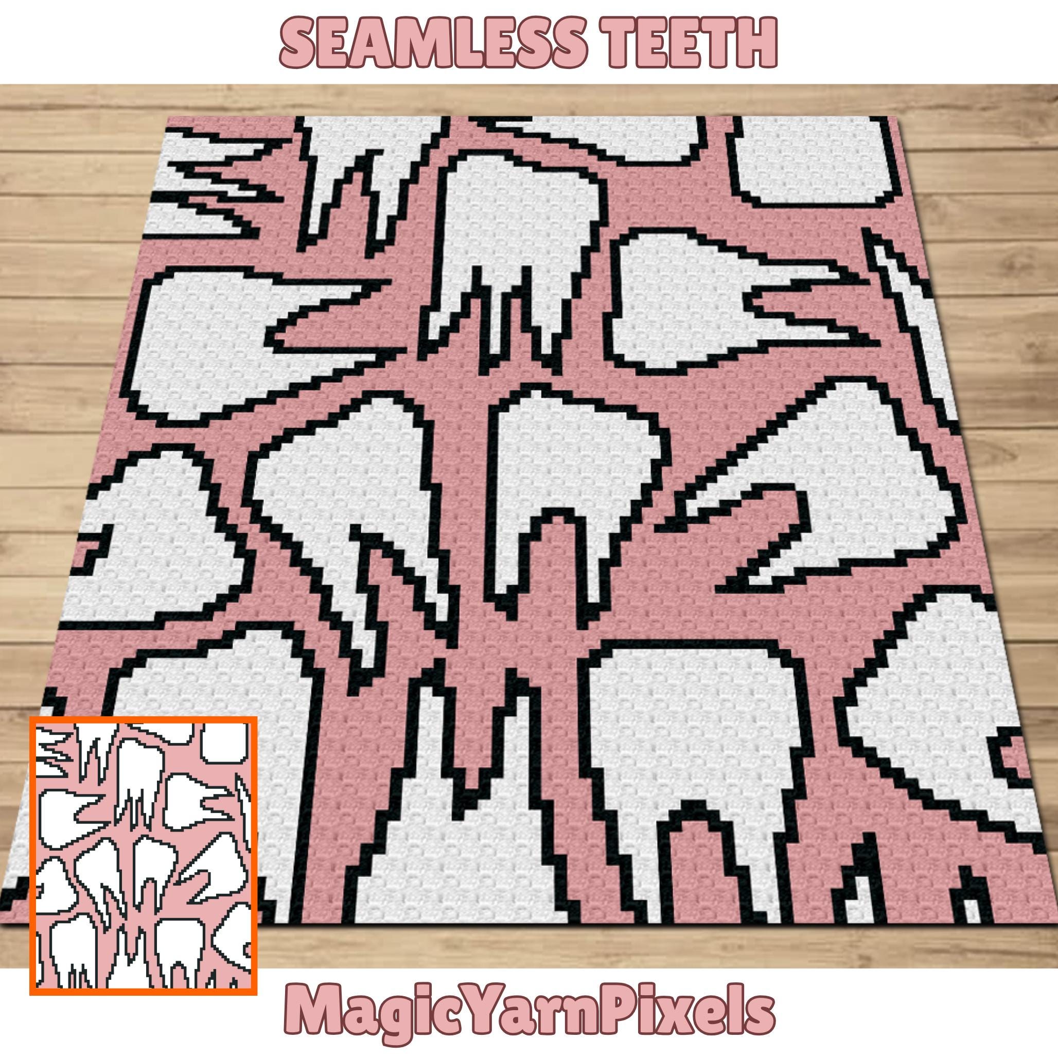35 Tooth Crochet Pattern: Unlock Your Creativity with Fun Dental Designs 18 Teeth Crochet Blanket Dentist Gift Tooth Fairy Afghan