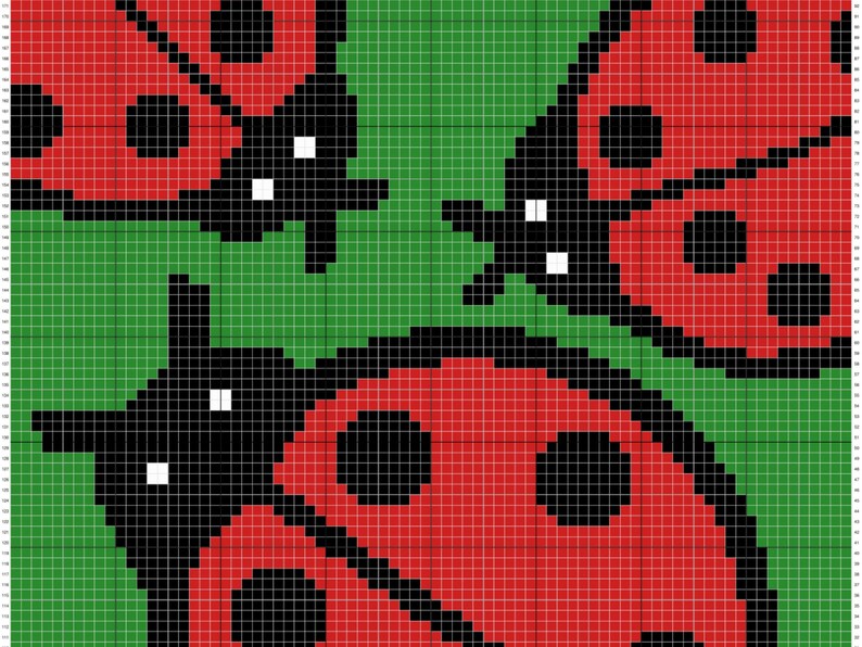 Ladybug Print Graph and Pattern C2C & Tapestry Crochet Ladybugs Baby Shower Graphgan Crochet Ladybug Blanket Ladybug C2C Blanket Gifts image 4