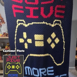 Couverture au crochet pour gamer - Cinq minutes de plus C2C (Modèle PDF)