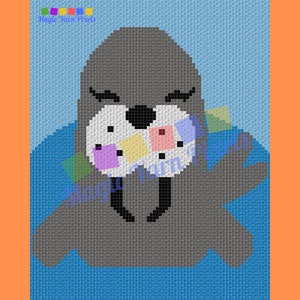 Cute Baby Seal Graph & Pattern C2C and Tapestry Crochet-Seal Crochet Graphgan-Seal Animal Crochet Blanket-Cute Animals C2C Blanket Gift Baby image 4