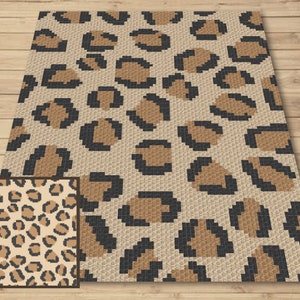 Cheetah Leopard Print Graph + Written Pattern For C2C & Tapestry Crochet - Leopard Print C2C Crochet Pattern - Animal Print Baby Blanket Cat