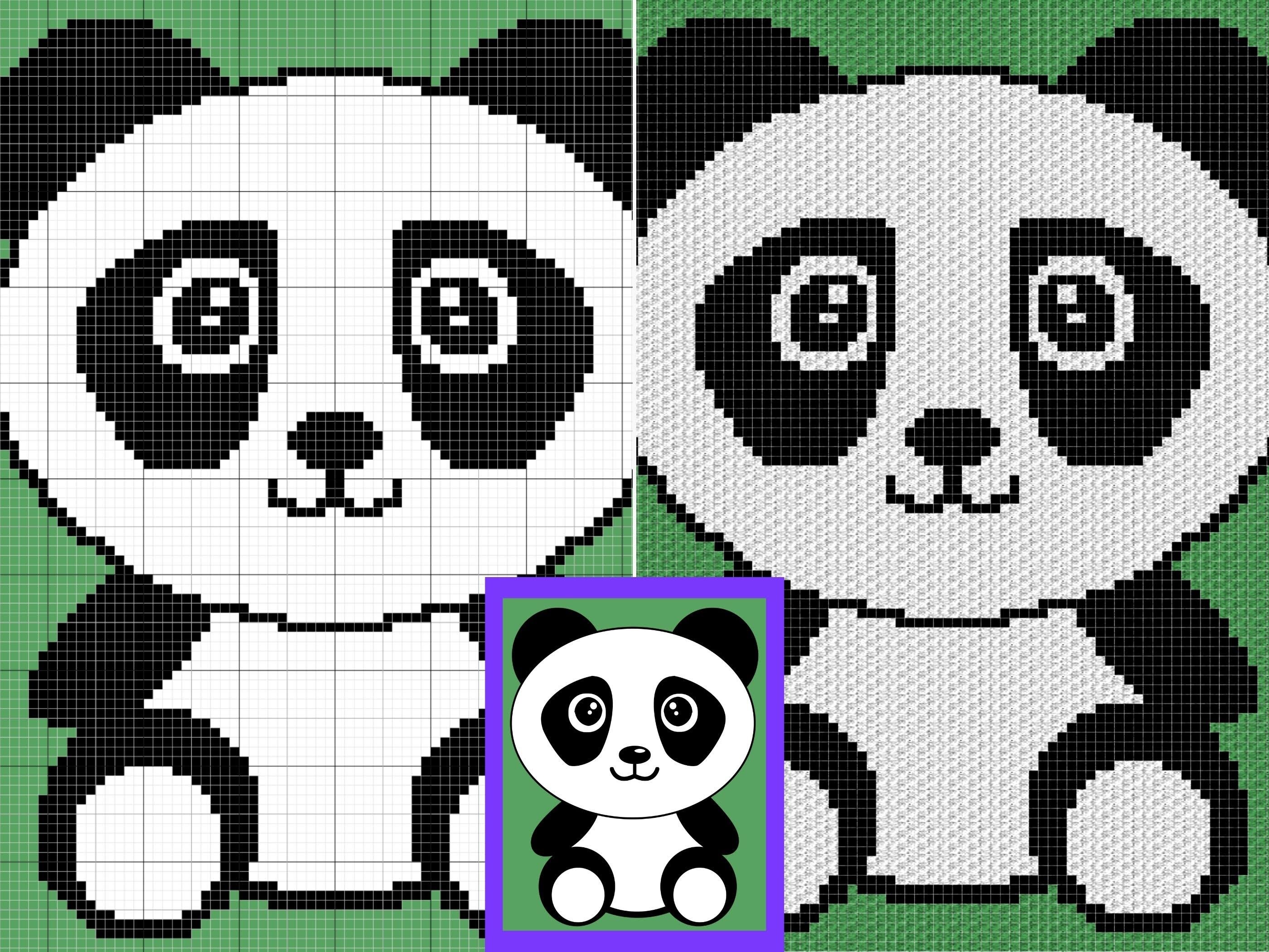 Boy Baby Panda Graph & Pattern C2C and Tapestry Crochet Panda - Etsy UK